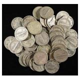 (50) MERCURY DIMES