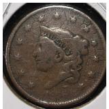 1836 CORONET HEAD CENT