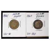 1861 & 1863 INDIAN CENTS