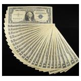 (25) SILVER CERTIFICATES F & VF