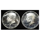 (2) 90% SILVER 1964 KENNEDY HALF DOLLARS PROOF BU