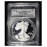 2025-W AMERICAN SILVER EAGLE PCGS PR70 DCAM