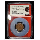1863 CIVIL WAR TOKEN NGC MS62 BN