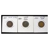 1875 & (2) 1880 INDIAN CENTS