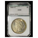 1924-S PEACE DOLLAR PCI AU/BU