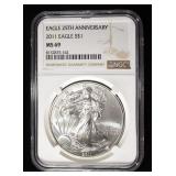 2011 AMERICAN SILVER EAGLE NGC MS69