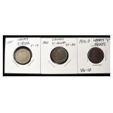 1895, 1900 & 1912-D 'V' NICKELS
