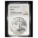 2017 AMERICAN SILVER EAGLE NGC MS69