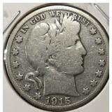 1915-S BARBER HALF DOLLAR