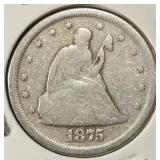 1875-S LIBERTY SEATED TWENTY CENT PIECE