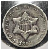 1852 3-CENT SILVER SMALL STARS