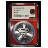 2016 1 OZ SILVER CANADA SUPERMAN NGC MS-69