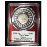 1980-MO MEXICO SILVER PUEBLA 2ND DRAW PCGS MS-65