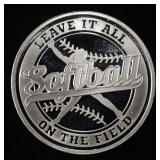 SOFTBALL 1 OZ .999 SILVER ROUND