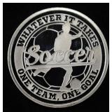 SOCCER 1 OZ .999 SILVER ROUND