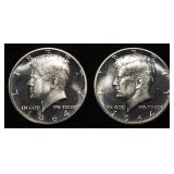 (2) 90% SILVER 1964 KENNEDY HALF DOLLARS PROOF BU