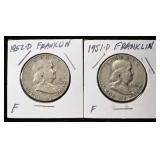 1951-D & 1952-D FRANKLIN HALF DOLLARS