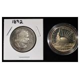 1892 & 1986-S COMMEM HALF DOLLARS