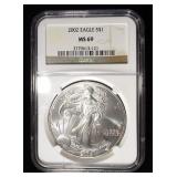 2002 AMERICAN SILVER EAGLE NGC MS69