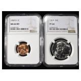 (2) NGC GRADED COINS