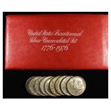 1976 UNC SILVER SET & (9) 40% SILVER KENNEDY 50C