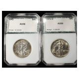 1943-P,D WALKING LIBERTY HALVES PCI AU50 & 55