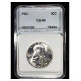 1960 FRANKLIN HALF DOLLAR NNC SUPERB GEM BU