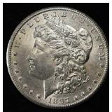 1897-S MORGAN DOLLAR FROSTY CH BU