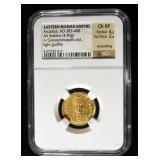 383-408 AD EASTERN ROMAN GOLD SOLIDUS NGC CH XF