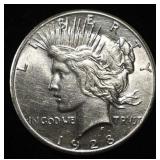 1928 PEACE DOLLAR BU CLEANED