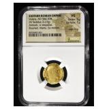 AD 364-378, VALENS, AV SOLIDUS NGC VG EDGE FILING