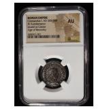 AD 305-306 CONSTANTIUS I BI AURELIANIANUS NGC AU