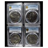 (4) GRADED EISENHOWER DOLLARS