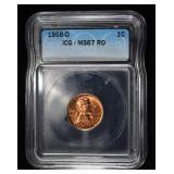 1956-D WHEAT CENT ICG MS67 RD