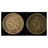 1862 VG, 1864 CN VF INDIAN CENTS