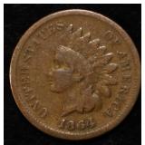1864 INDIAN CENT VG/F