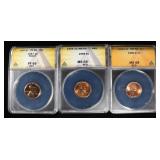 (3) ANACS GRADED LINCOLN CENTS