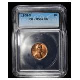 1958-D WHEAT CENT ICG MS67 RD