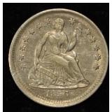 1856 SEATED LIBERTY HALF DIME AU