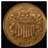 1867 2 CENT BU RED/BROWN