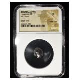 C.464-460 BC AR DIOBOL EDGE CHIP NGC F