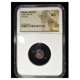 C.480-450 BC AR OBOL NGC AG FRAGMENTARY