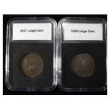 1837 & 1838 CORONET HEAD LARGE CENTS