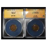 1909 INDIAN & 1924-D WHEAT CENTS ANACS F12-EF45
