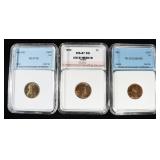 (3) GRADED LINCOLN CENTS