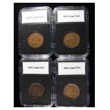 (4) BRAIDED HAIR LARGE CENTS