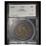 1815/2 BUST HALF DOLLAR SEGS AU O-101