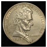 1918 LINCOLN COMMEM HALF AU/BU