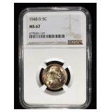 1948-D JEFFERSON NICKEL NGC MS67