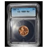 1957-D WHEAT CENT ICG MS67 RD